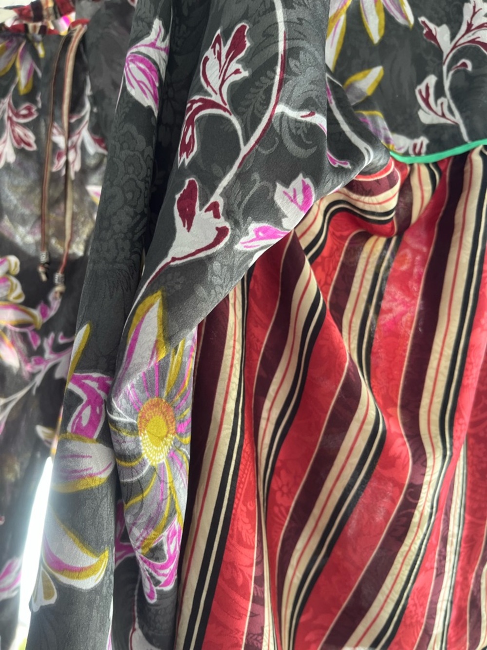 E by Eloise Anthropologie floral daisy  stripe boho funky blouse/pants XS - Picture 12 of 15